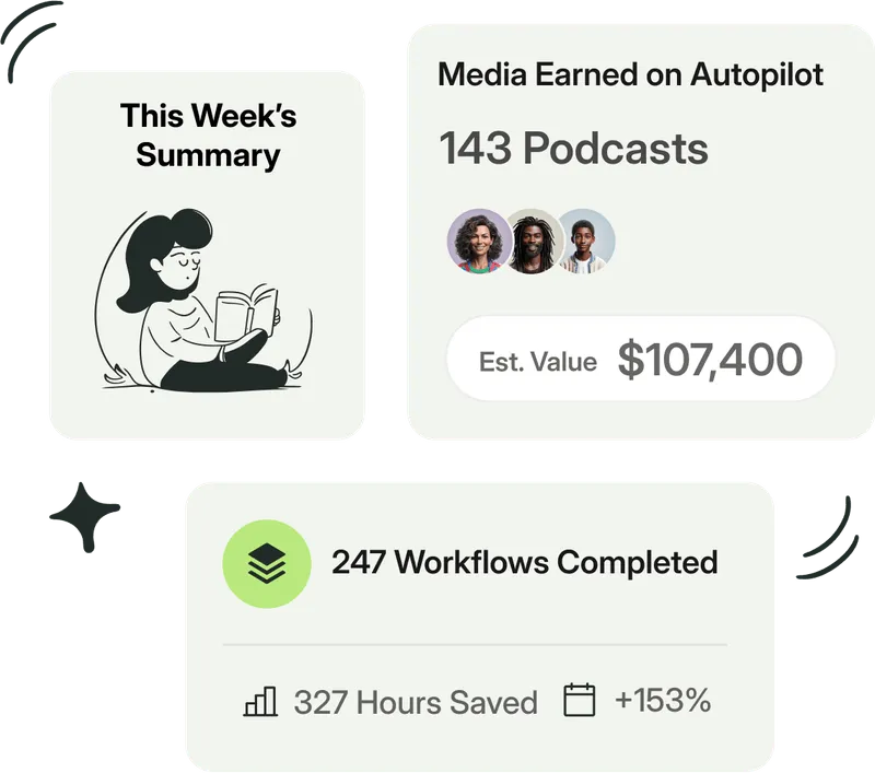 PodPitch email tracking dashboard with open rates and reply metrics